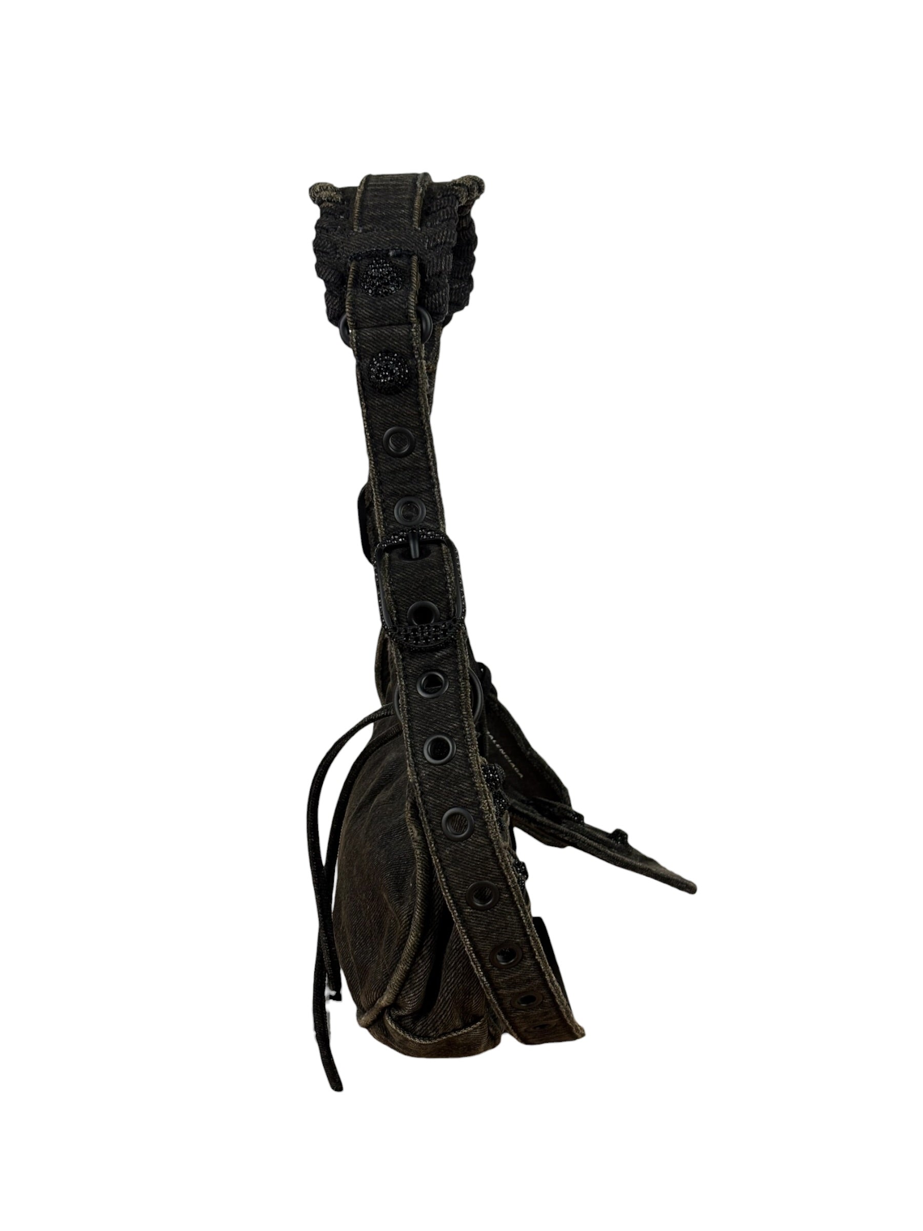 Balenciaga Black Denim Le Cagole XS Shoulder Bag