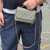 Chanel Grey Quilted Leather Mini Business Affinity Flap Bag 2019
