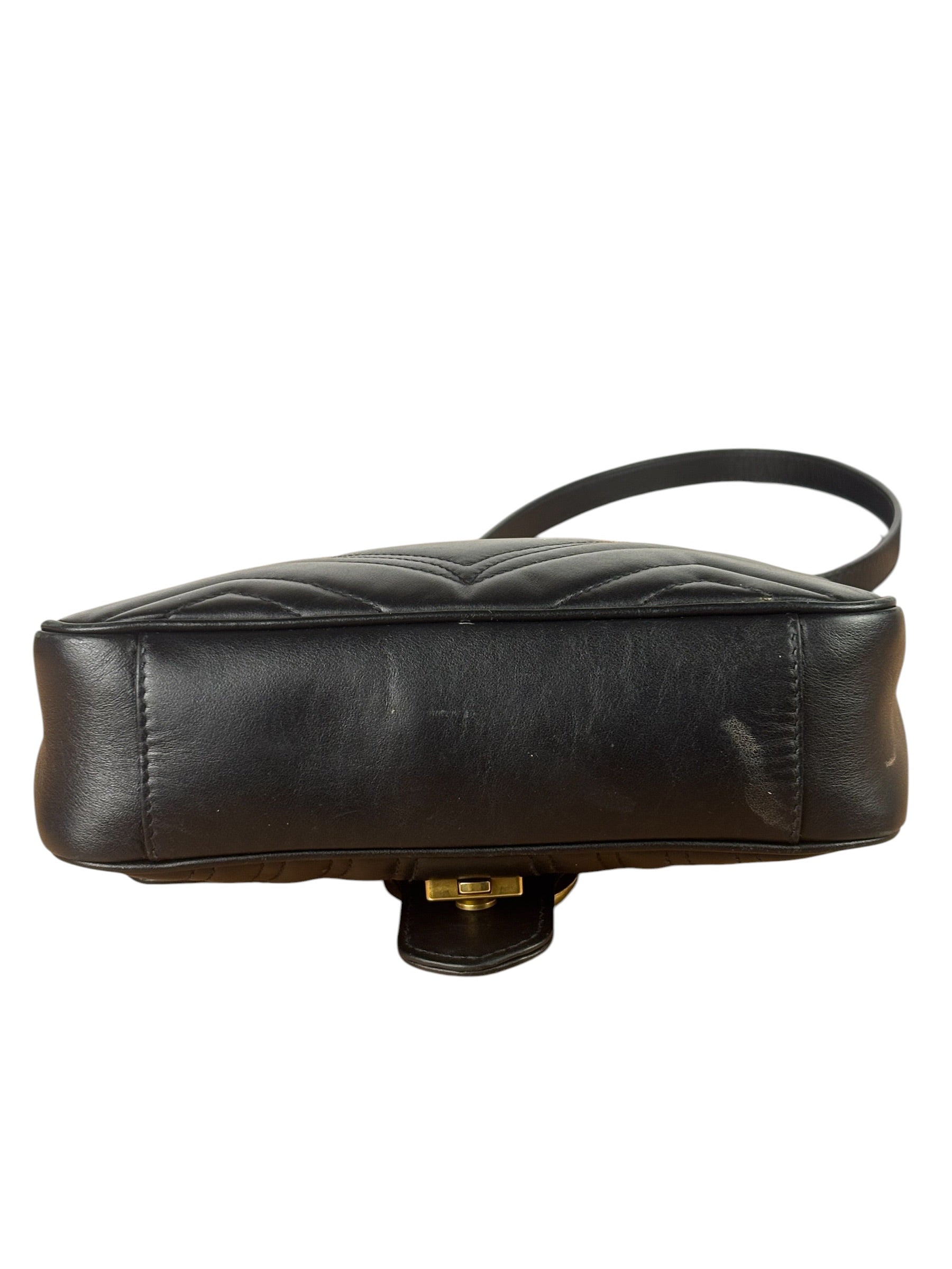 Gucci Black Leather Marmont Shoulder Bag