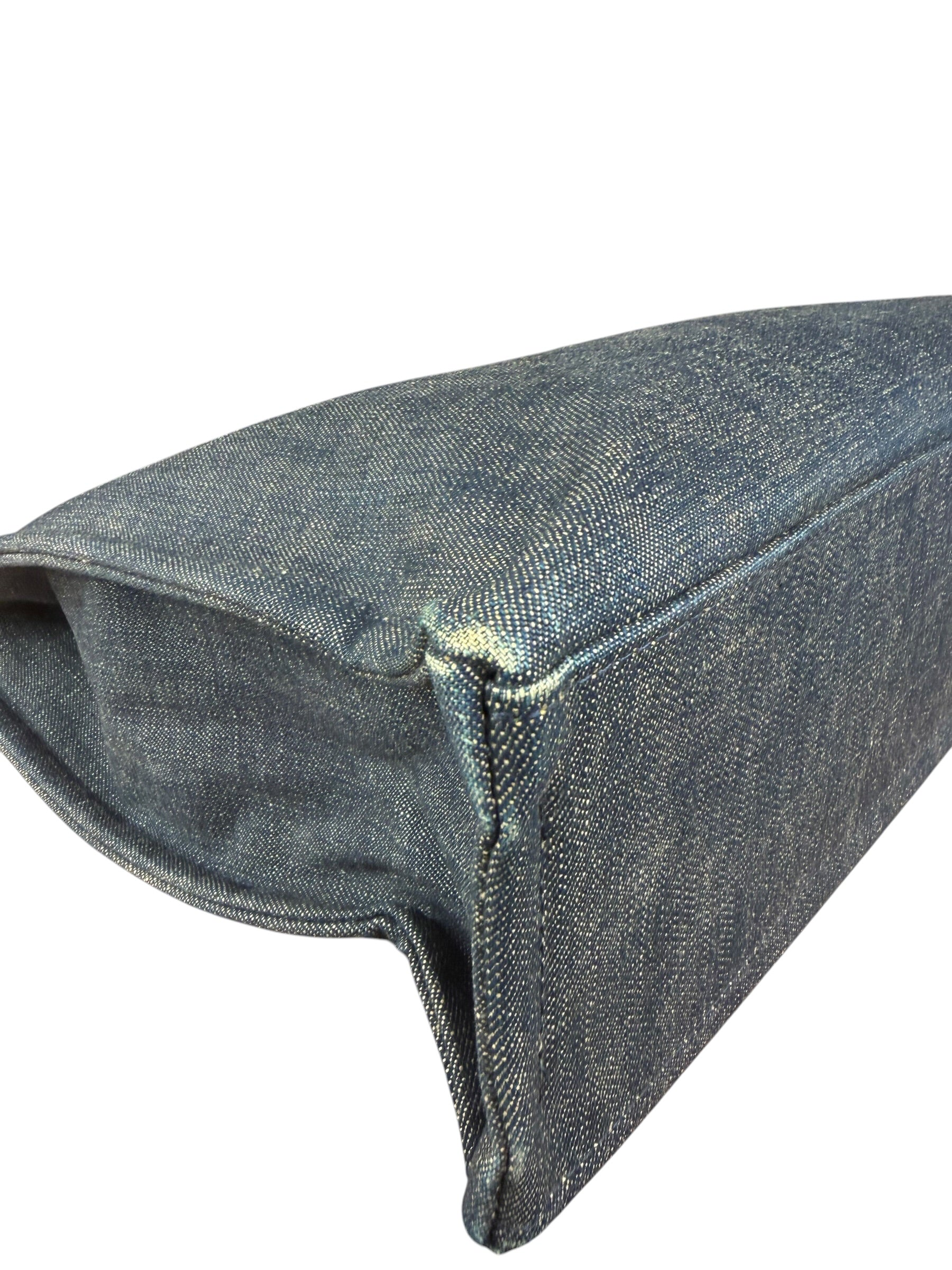 Burberry Vintage Blue Label Denim Nova Check Tote Bag