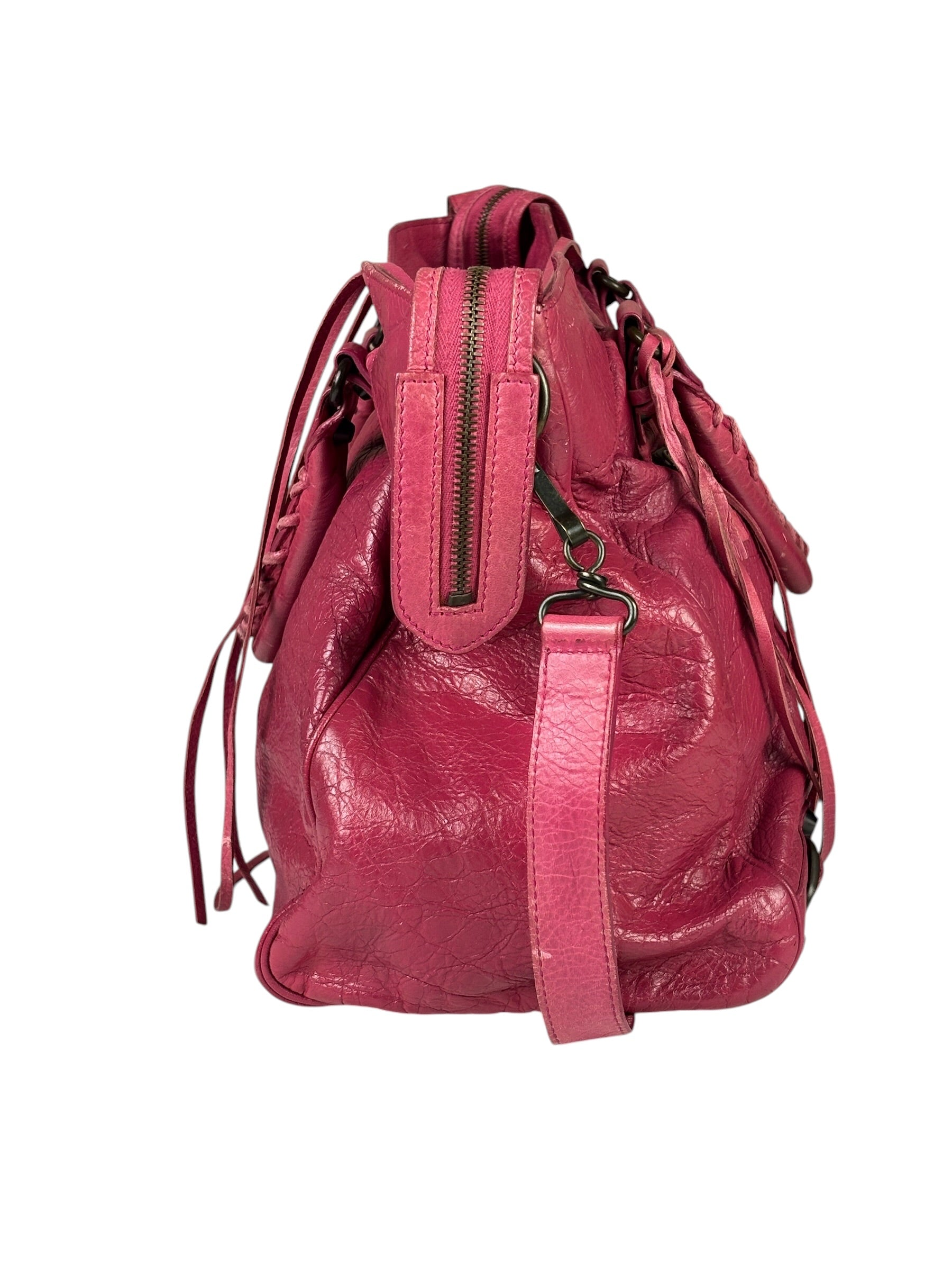Balenciaga Pink Leather Classic City Two-Way Bag