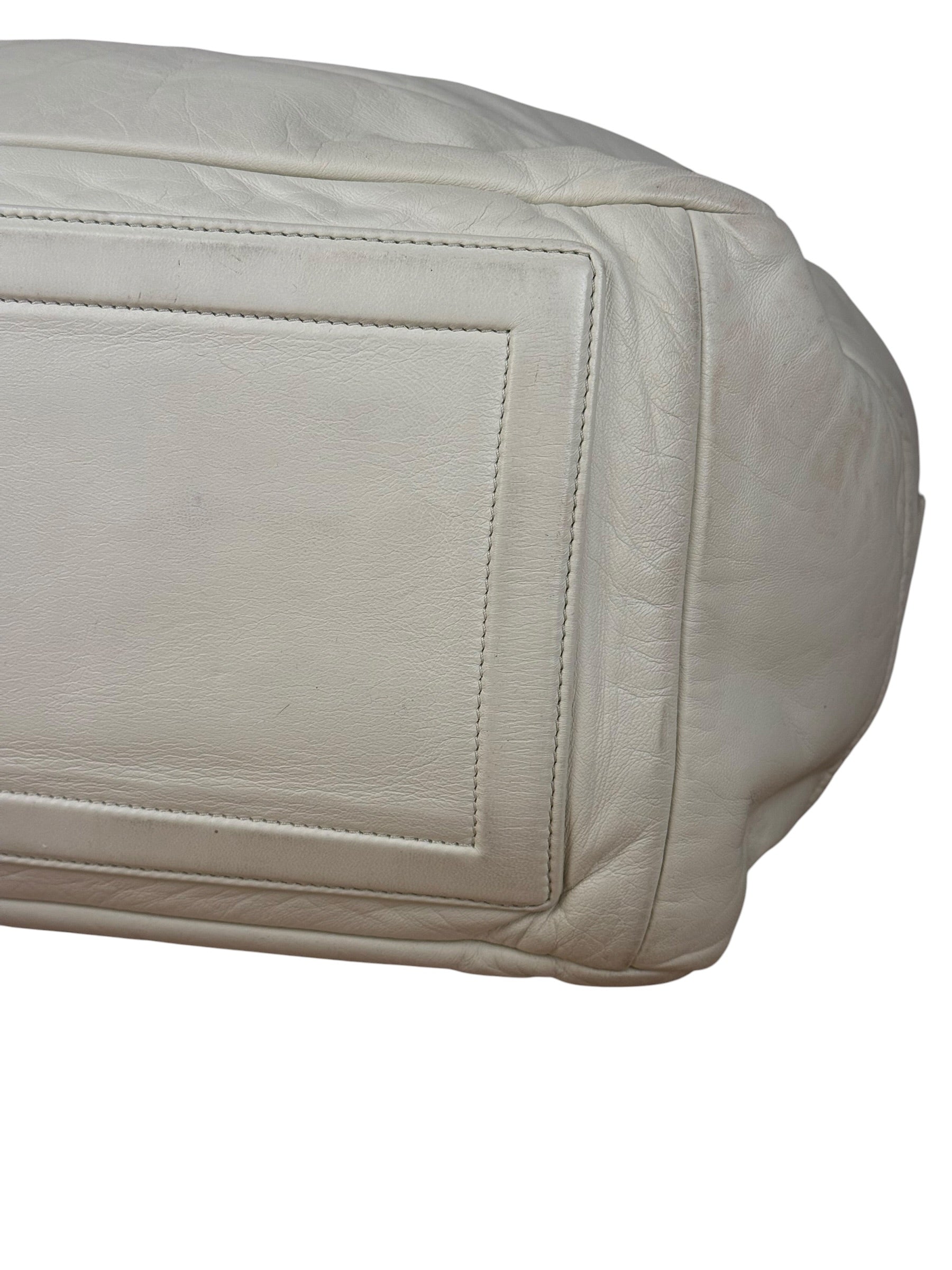 Chanel Coco Cocoon Ivory Puff Leather Boston Handbag 2009