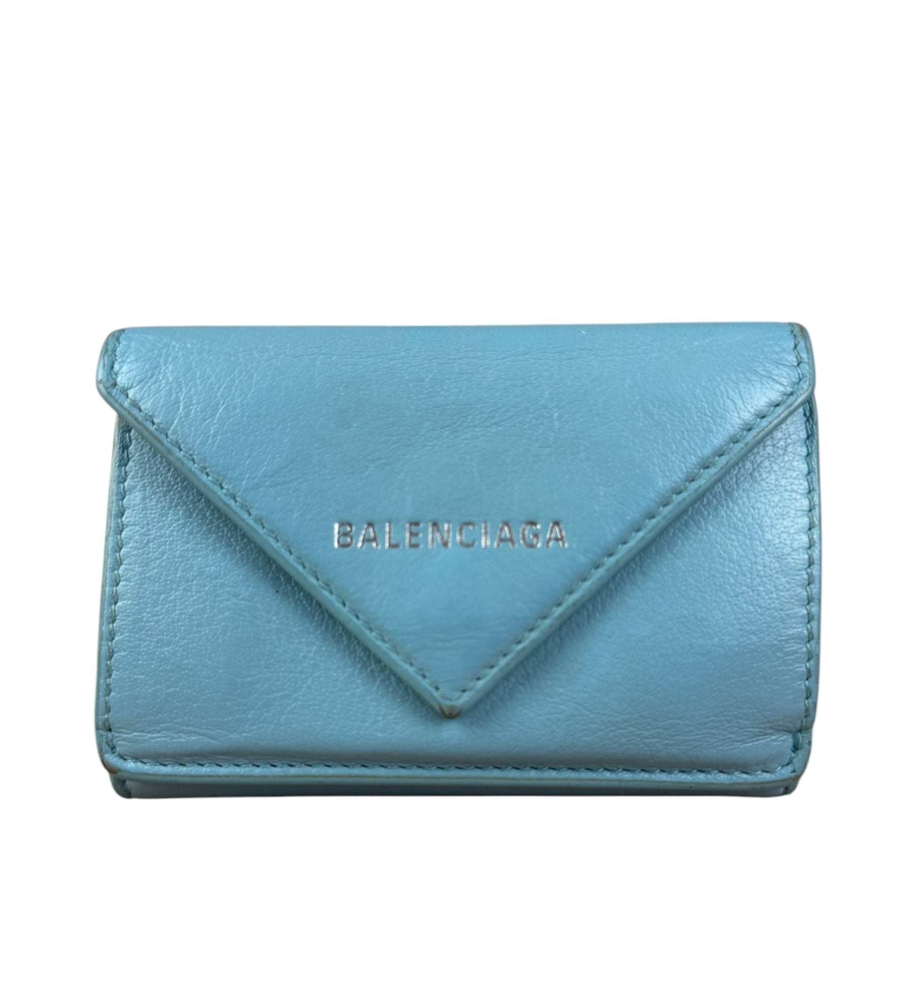 Balenciaga Baby Blue Tri-Fold Wallet