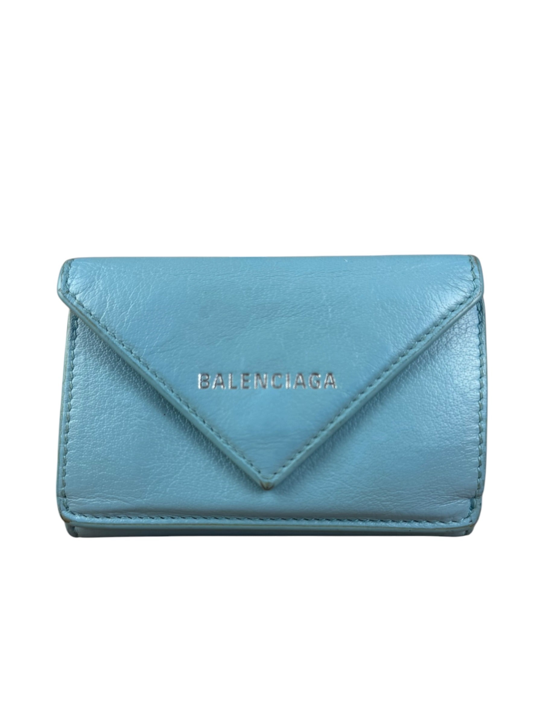 Balenciaga Baby Blue Tri-Fold Wallet