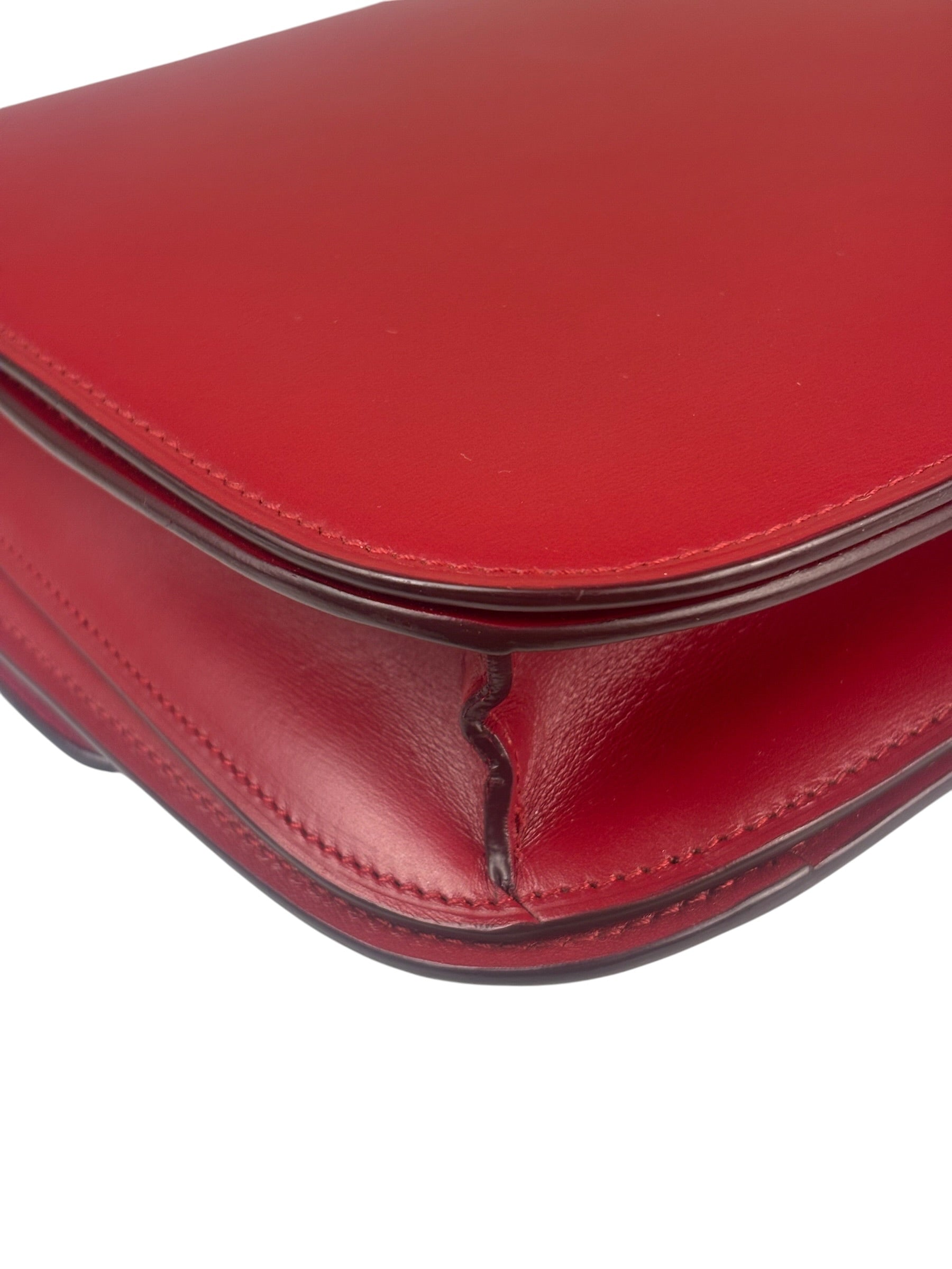 Celine Red Leather Box Crossbody Bag