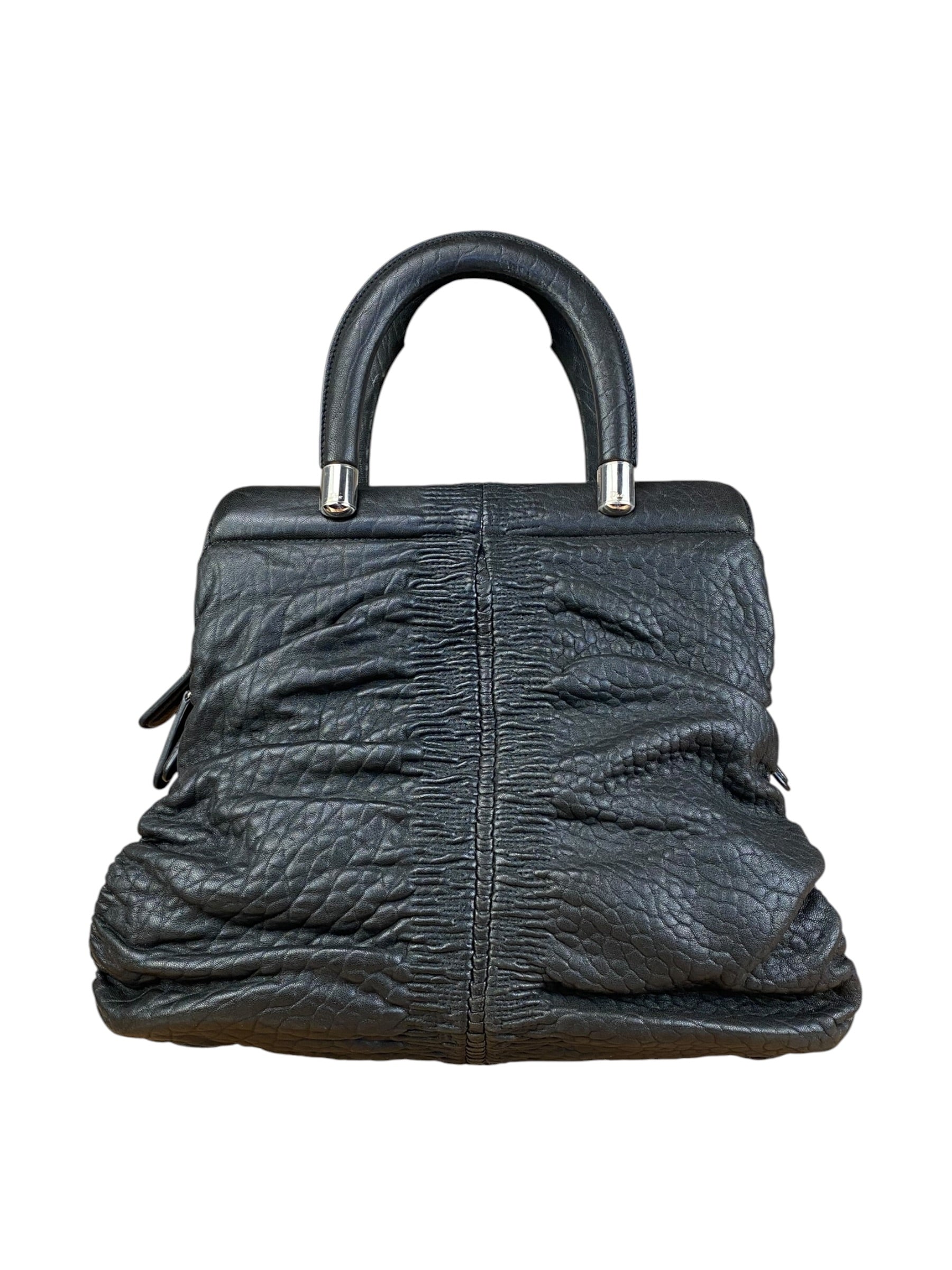 Christian Dior Karenina Leather Handbag Black