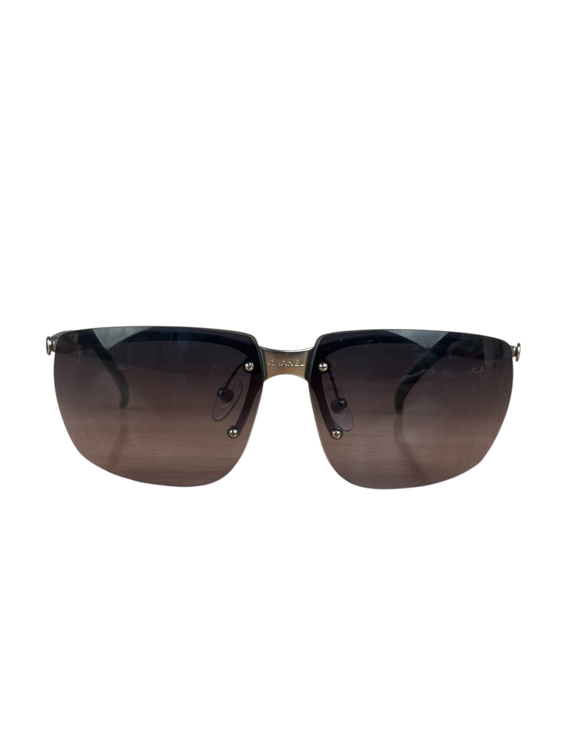 Chanel Vintage Rimless Shield Sunglasses-4009