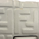 Fendi Large Zucca Embossed Leather Baguette White
