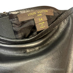 Louis Vuitton Black Leather Lace Skirt
