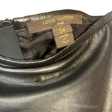 Louis Vuitton Black Leather Lace Skirt
