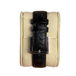 Fendi 7000G Black Leather Rectangular Stainless Steel Dial Watch