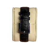 Fendi 7000G Black Leather Rectangular Stainless Steel Dial Watch