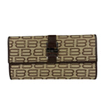 Balenciaga Vintage Brown Canvas Logo Long Wallet