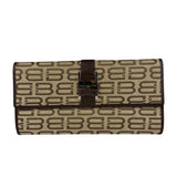 Balenciaga Vintage Brown Canvas Logo Long Wallet