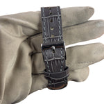 Gucci 5500M Silver Roman Dial Grey Croc Strap