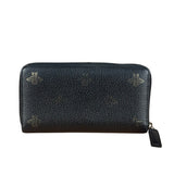 Gucci Black Leather Bee Long Zip Wallet
