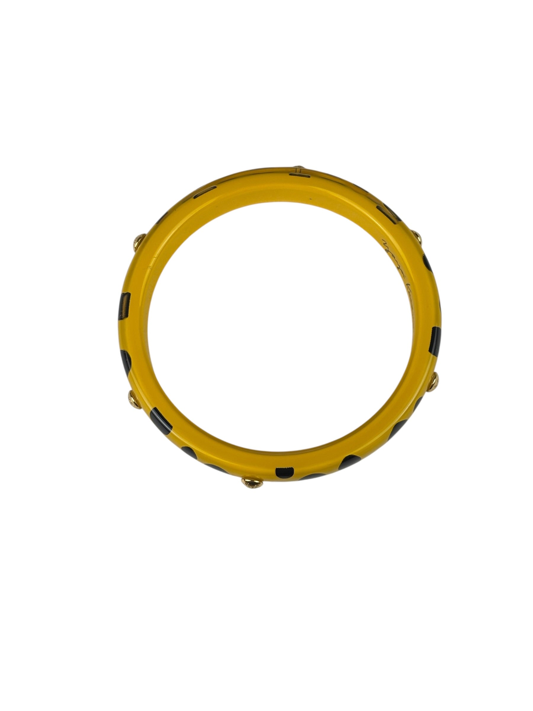 Louis Vuitton x Yayoi Kusama Yellow/Bkack Infinity Dots Acrylic Bangle