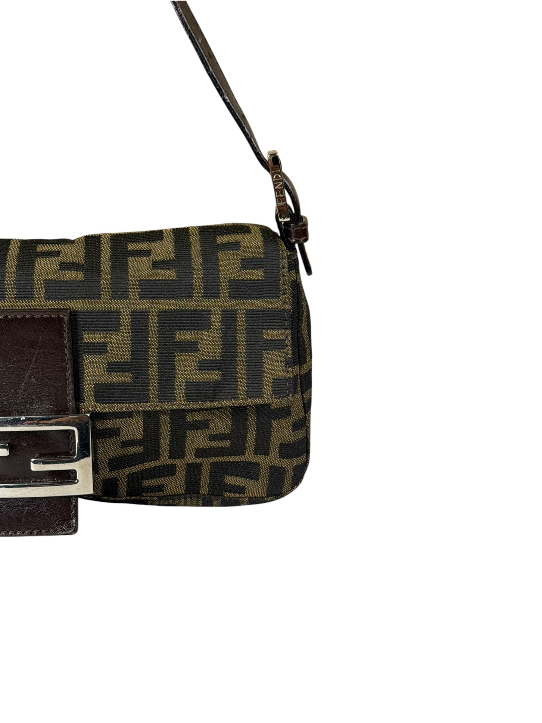 Fendi Beige/Brown Zucca Baguette