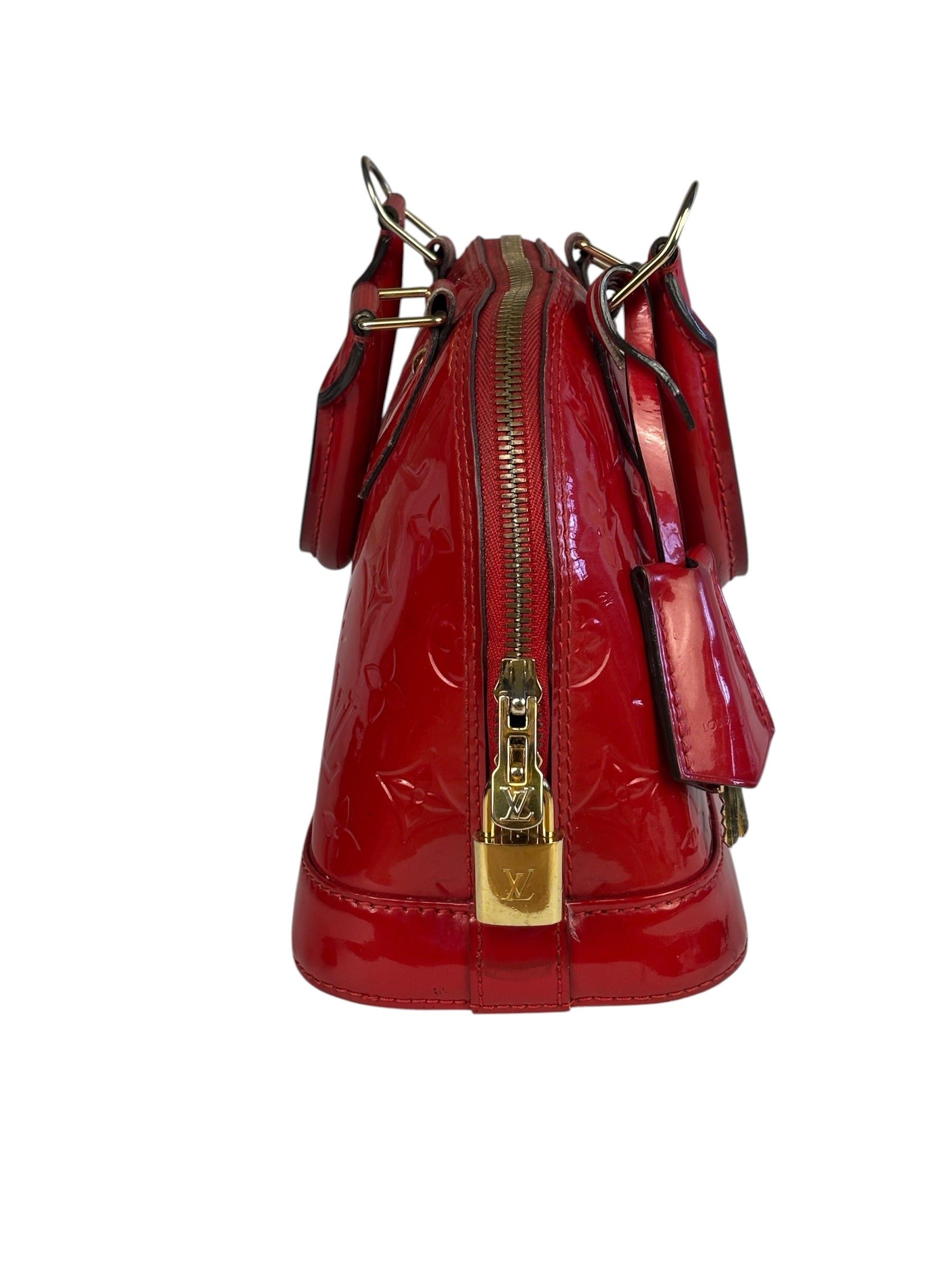 Louis Vuitton Red Vernis Alma BB Handbag
