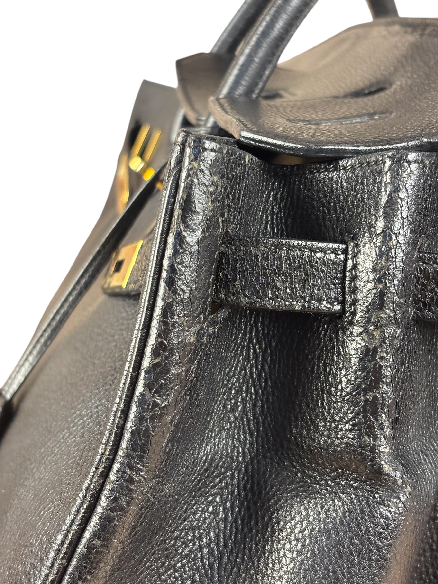 Hermes Black Togo Leather Birkin 40 Handbag Gold 1998