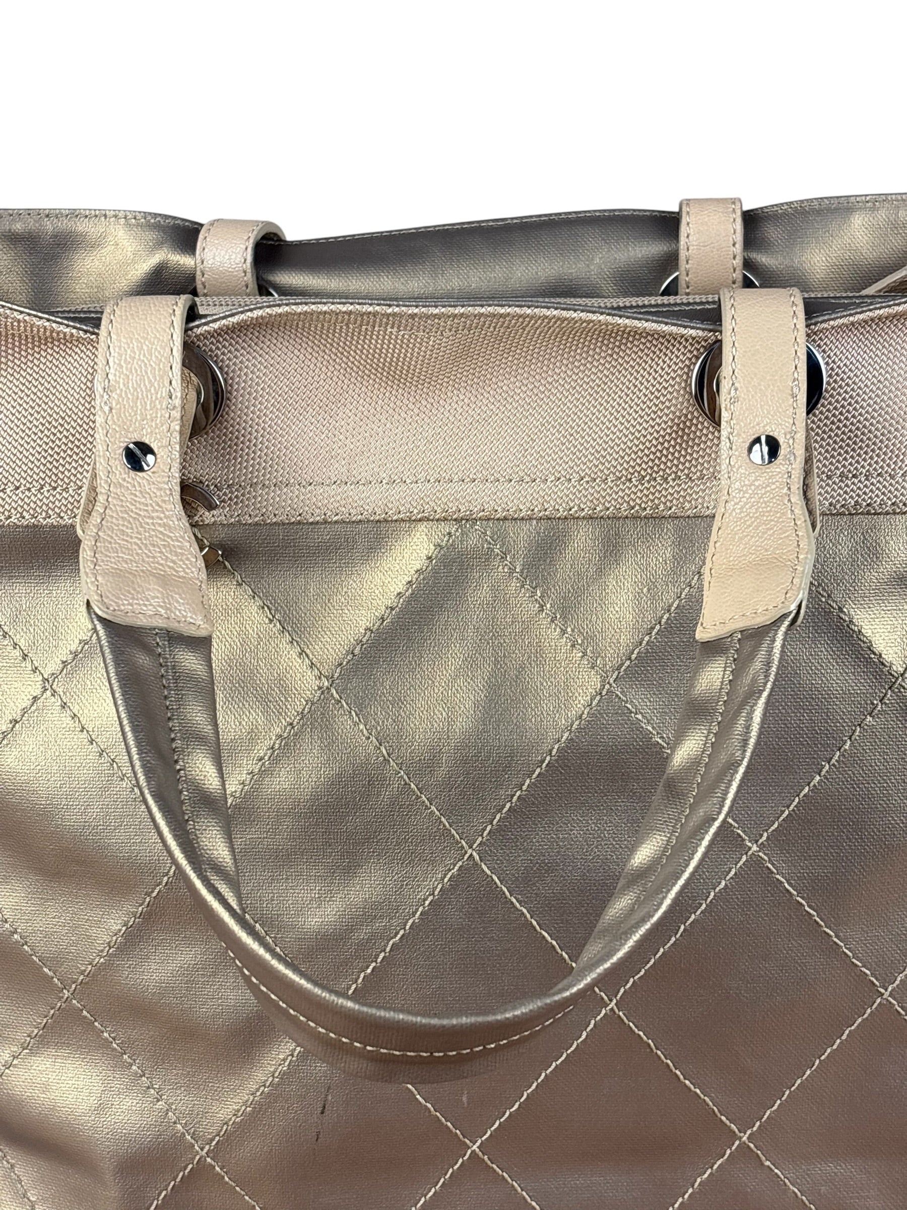 Chanel Metallic Gold Leather Paris-Biarritz Large Tote Bag 2007