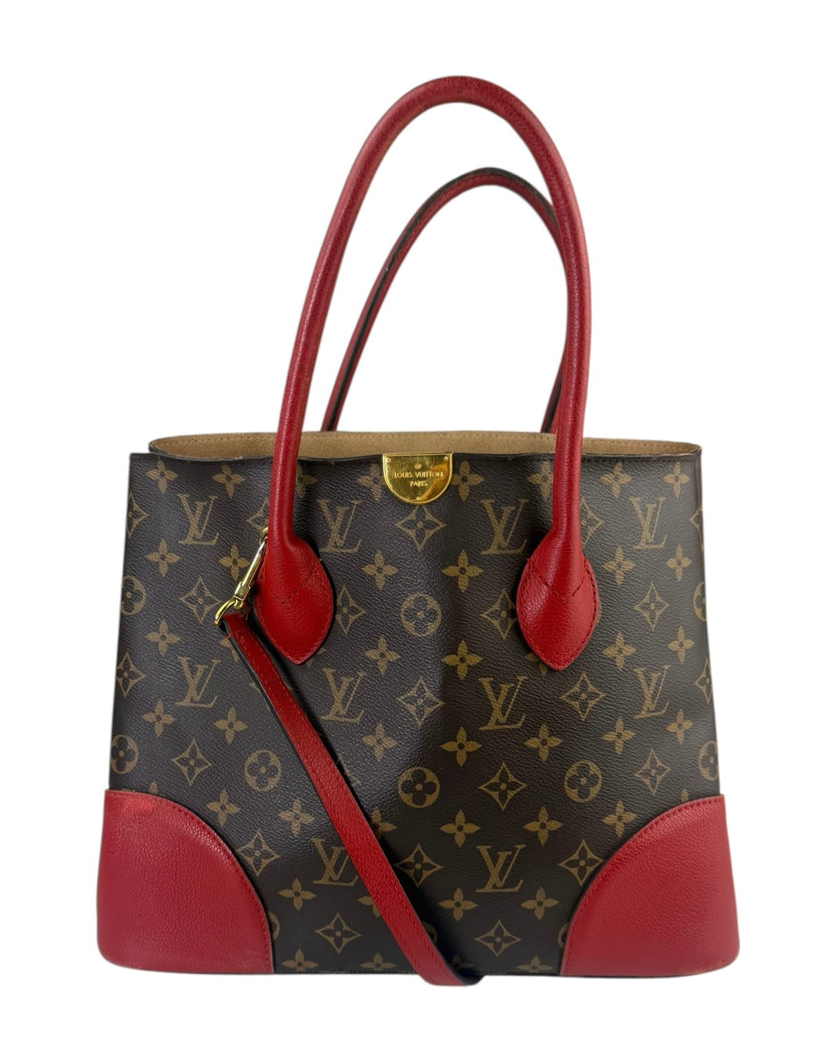 Louis Vuitton Brown/Cherry Red Monogram Flandrin Two-Way Bag