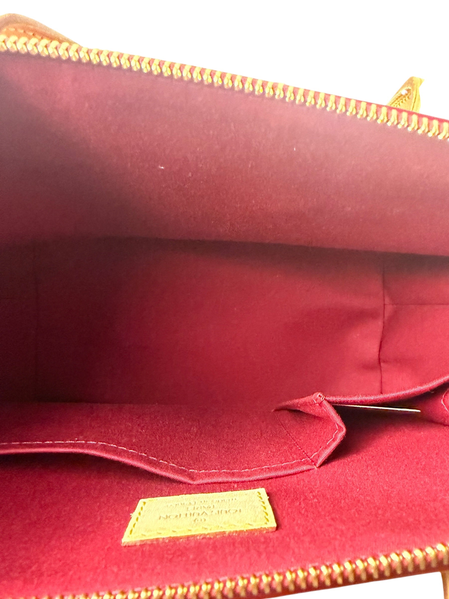 Louis Vuitton Red Monogram Vernis Bellevue Handbag PM