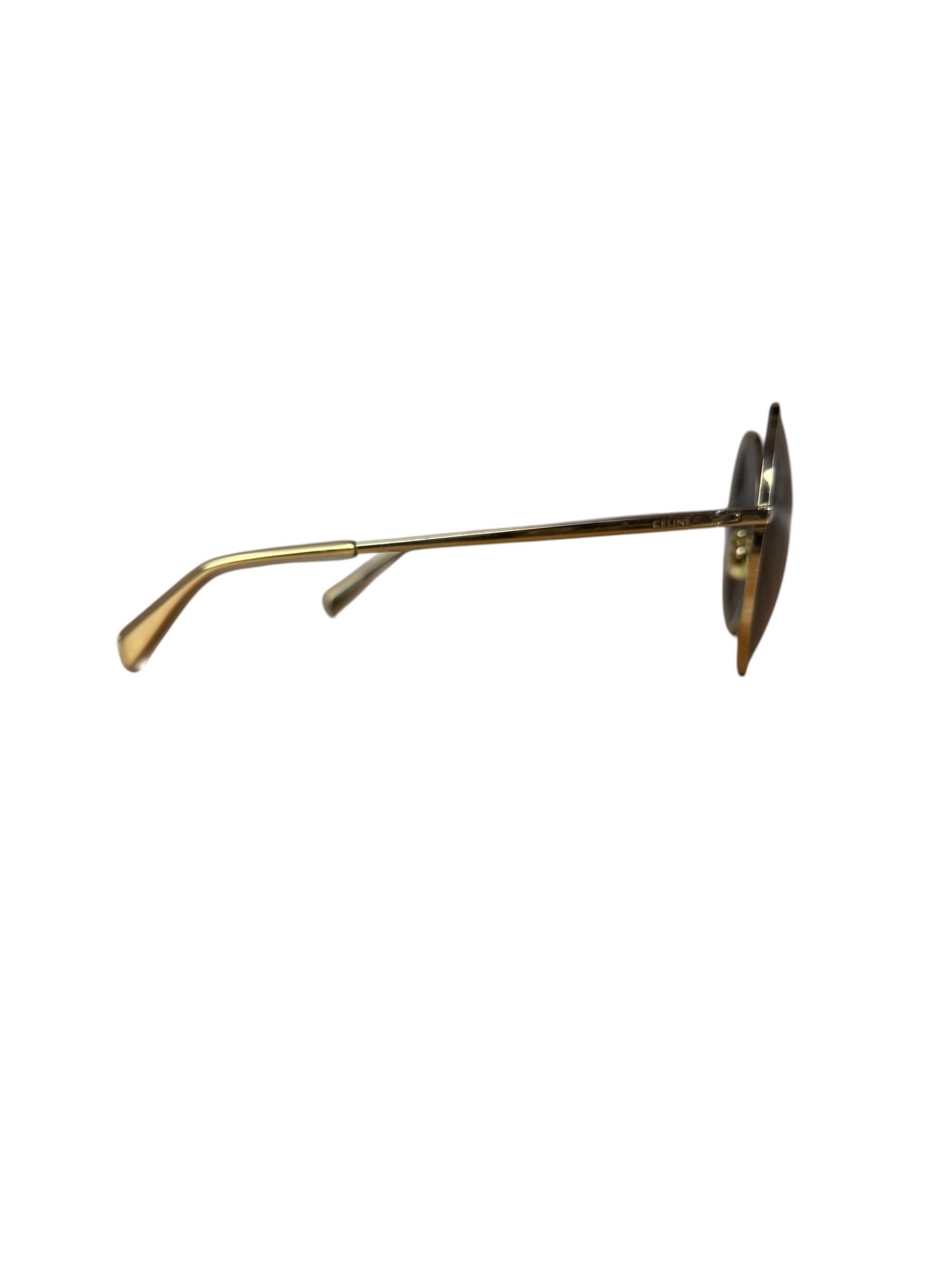 Celine Vintage Gold Round Frame Sunglasses