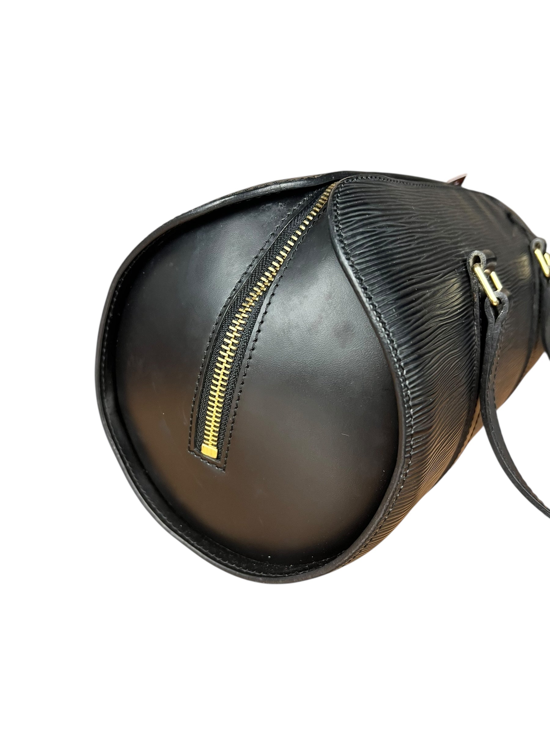 Louis Vuitton Noir Epi Soufflot Handbag