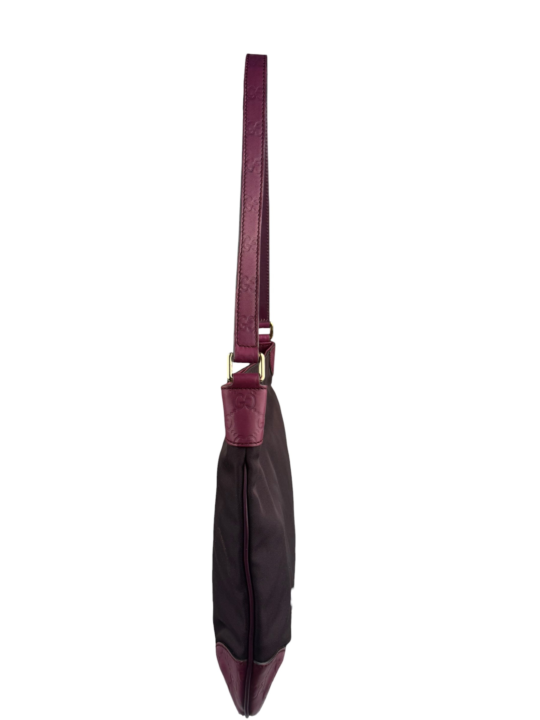 Gucci Vintage Purple Canvas Shoulder/Hobo Bag