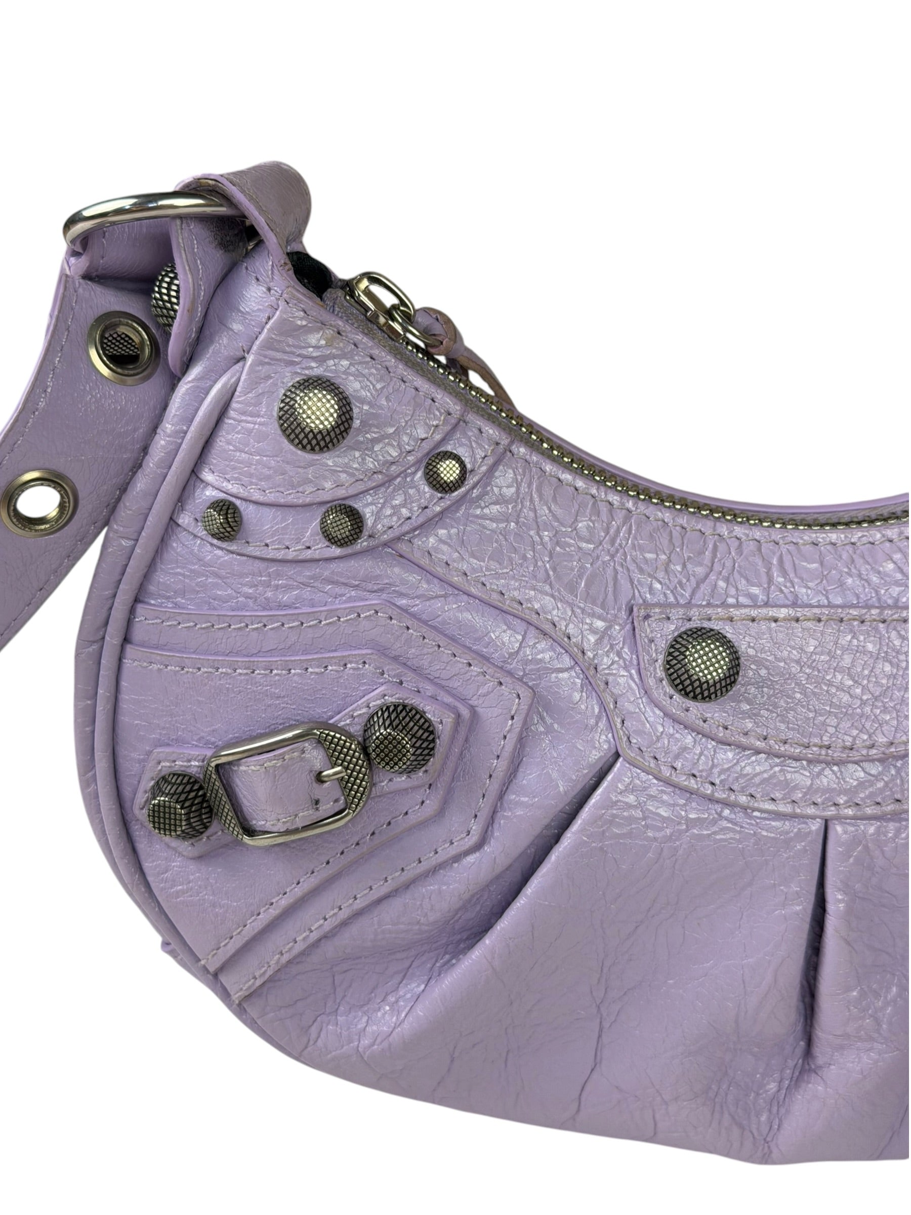 Balenciaga Lilac Calfskin Le Cagole XS Shoulder Bag