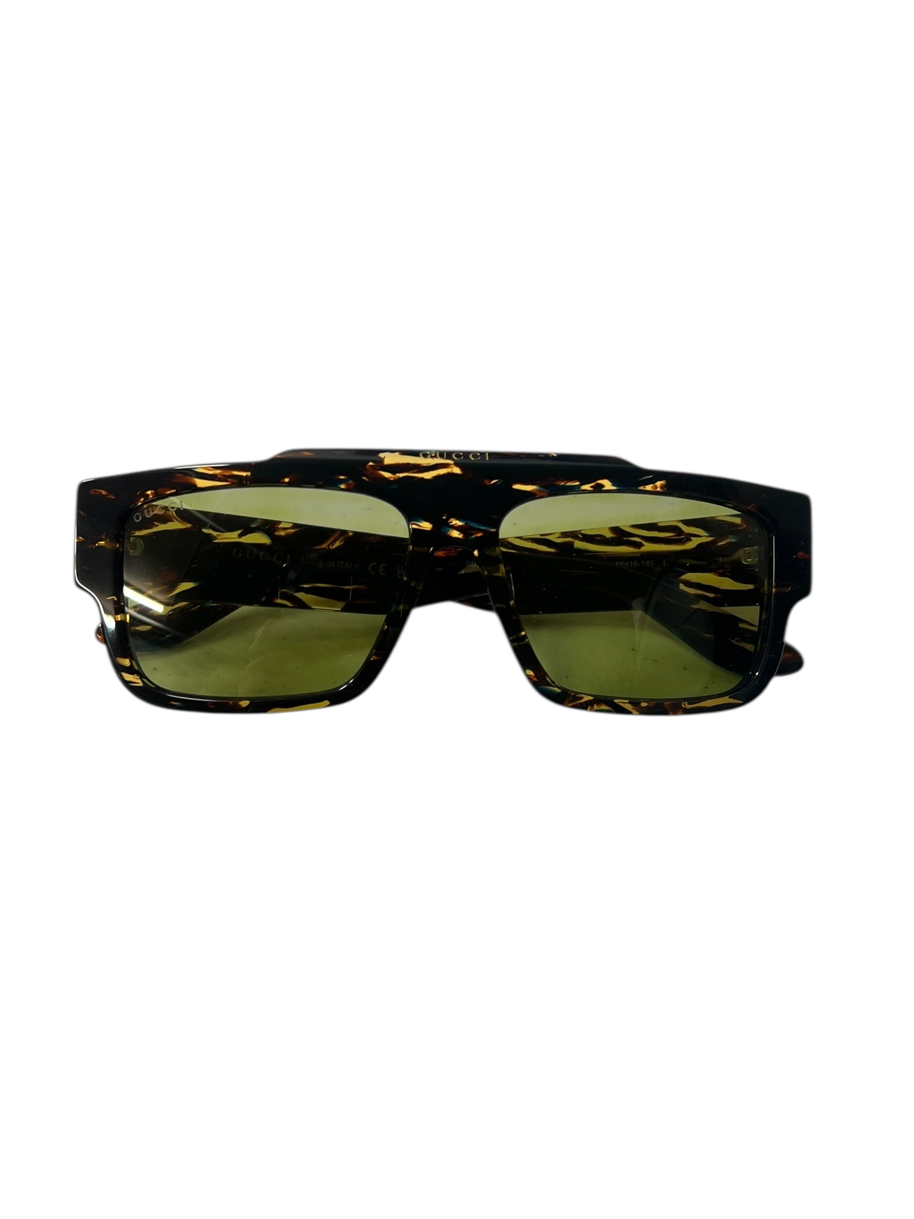 Gucci GG1460S Rectangular Tortoise Acetate Sunglasses
