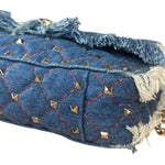 Valentino Garavani Denim Rockstud Spike Shoulder Bag