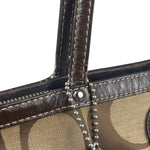 Coach Brown Leather Trim Signature Canvas Tote Bag