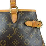 Louis Vuitton Leather Batignolles Horizontal Canvas Monogram Tote Bag