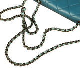 Chanel CC Two-Toned Blue Leather Flap Bag 2014