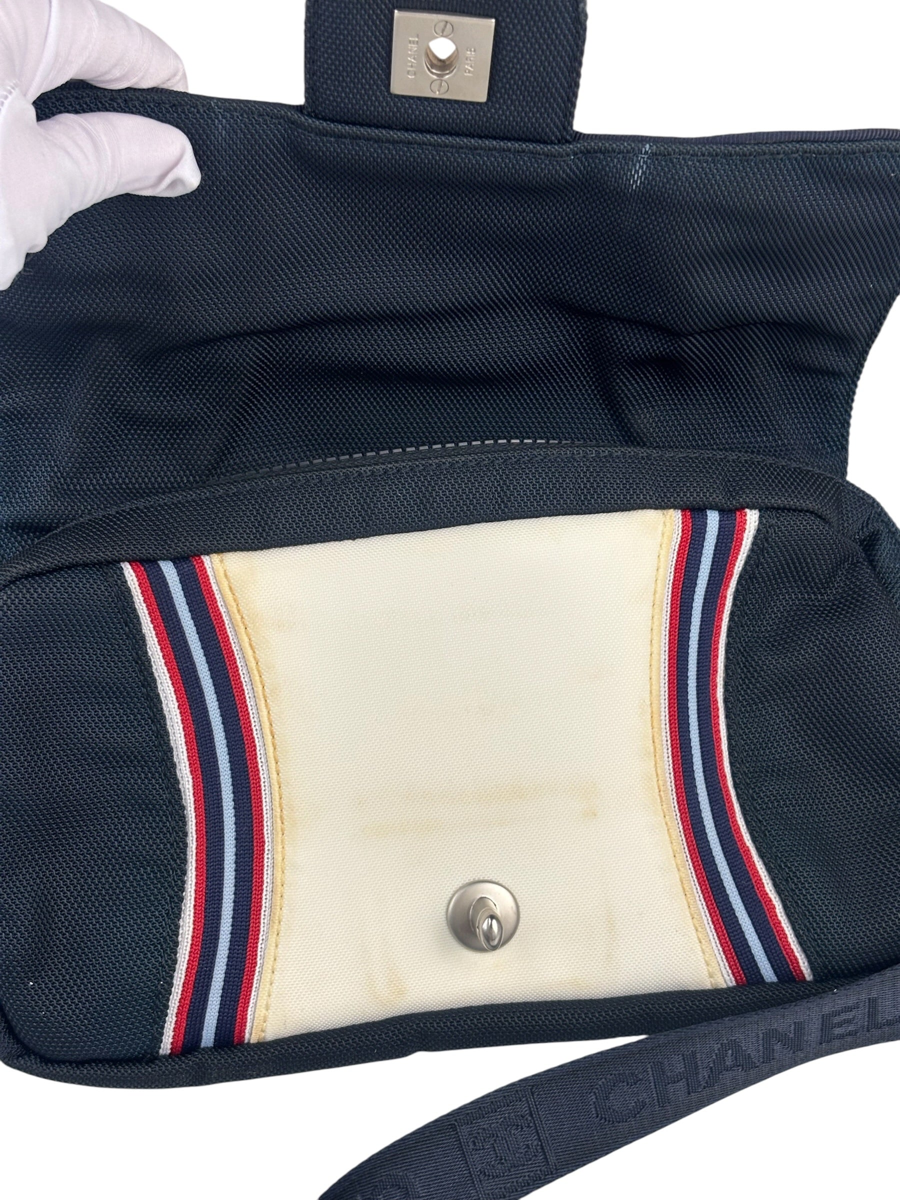 Chanel Navy Cloth Sport Line Shoulder Bag 2005