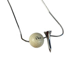 Christian Dior Off-White Bead & Nail Pendant Necklace