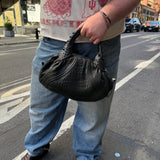 Fendi Vintage Black Leather Spy Hobo Bag