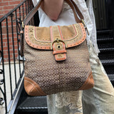 Coach Jacquard Fabric Canvas Monogram Soho Shoulder Bag