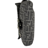 Fendi Grey/Black Leather Trim/Wool Zucca Baguette