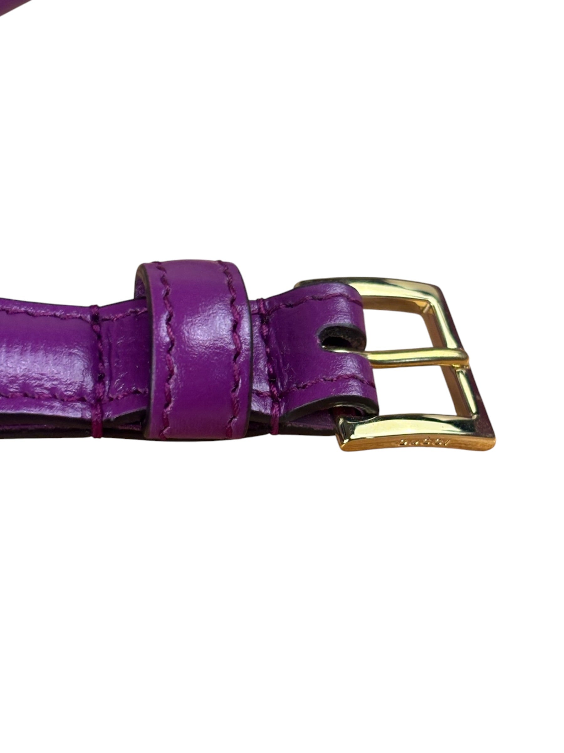 Gucci Purple Thin Leather Horsebit Belt