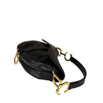 Christian Dior Black Calfskin Saddle Shoulder Bag