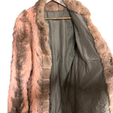 Vintage Pink/Brown Rabbit Fur Coat