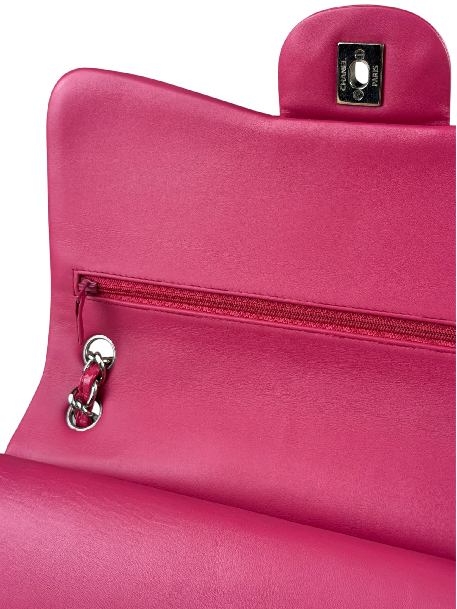 Chanel Hot Pink Large Patent Leather Double Flap Shoulder Bag 2014
