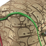 Christian Dior Vintage Beige/Brown Leather Trim Rasta Bowler Bag