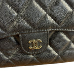 Chanel Black Quilted Flap Phone Chain Handbag