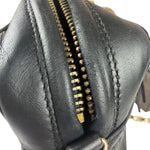 Chanel Vintage Black Leather Mademoiselle Vertical Quilted Shoulder Bag 1990's