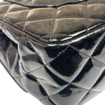 Chanel Black Quilted Patent Leather Double Flap Bag 2011