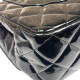 Chanel Black Quilted Patent Leather Double Flap Bag 2011